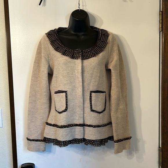 ANTHROPOLOGIE SPARROW 100% MERINO WOOL CARDIGAN SIZE S - Picture 1 of 16